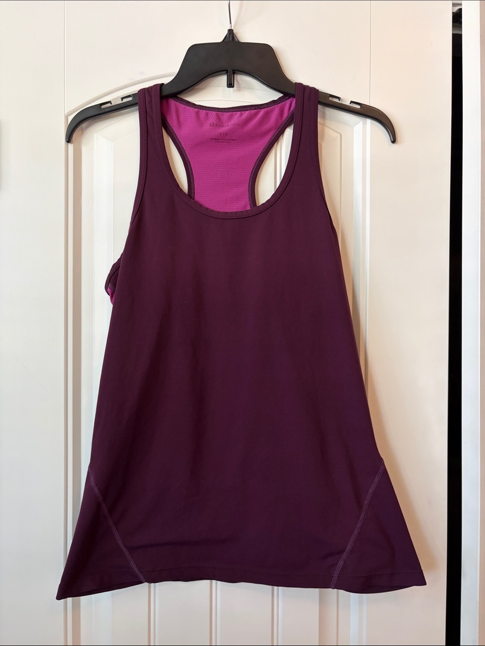 Fabletics Plum Racerback Tank with Magenta Lining